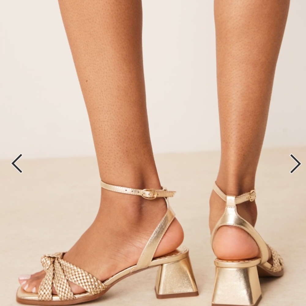 Gold Block Heel Sandals